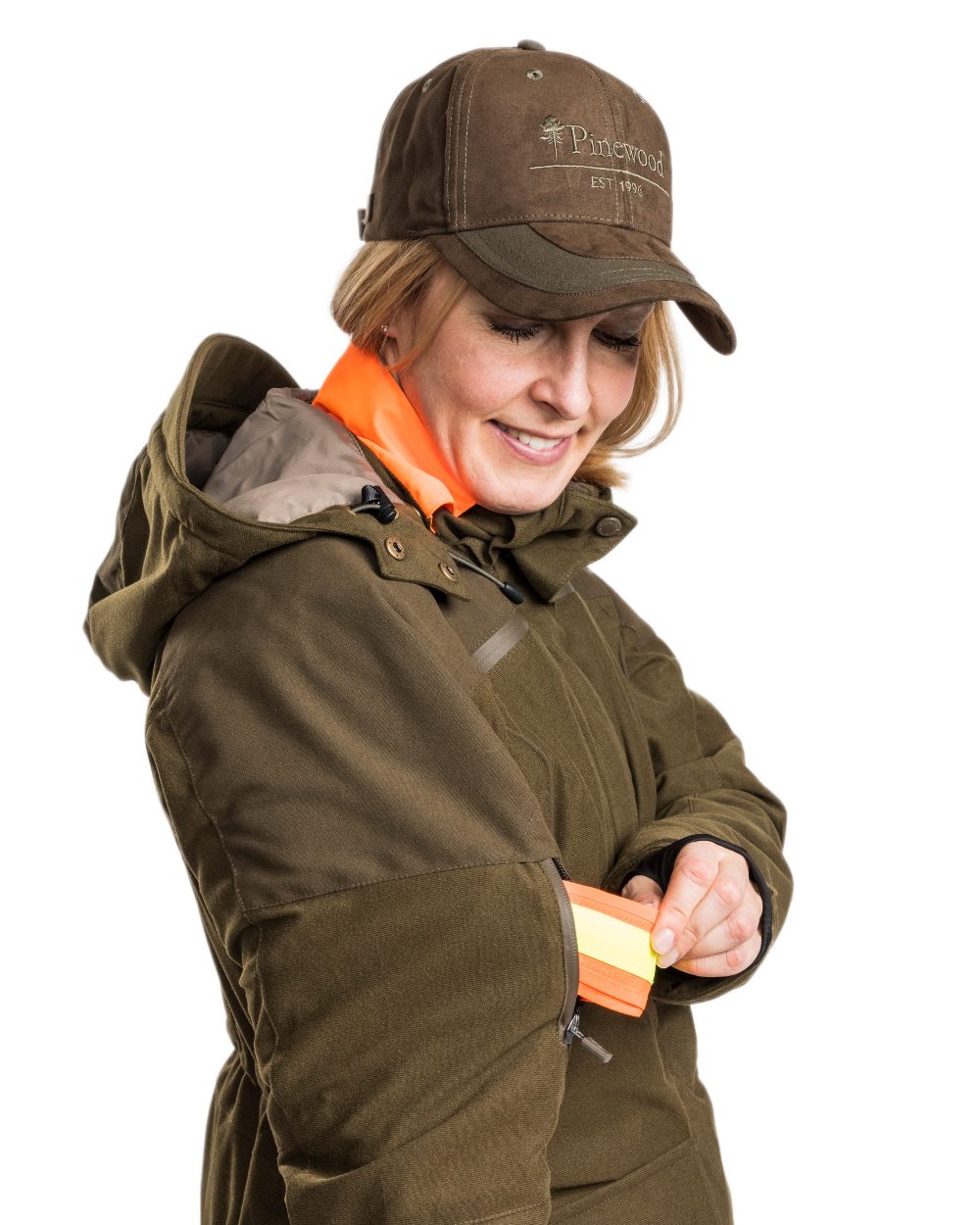 Hunting Green coloured Pinewood Womens Smaland Forest Padded Jacket on white background 