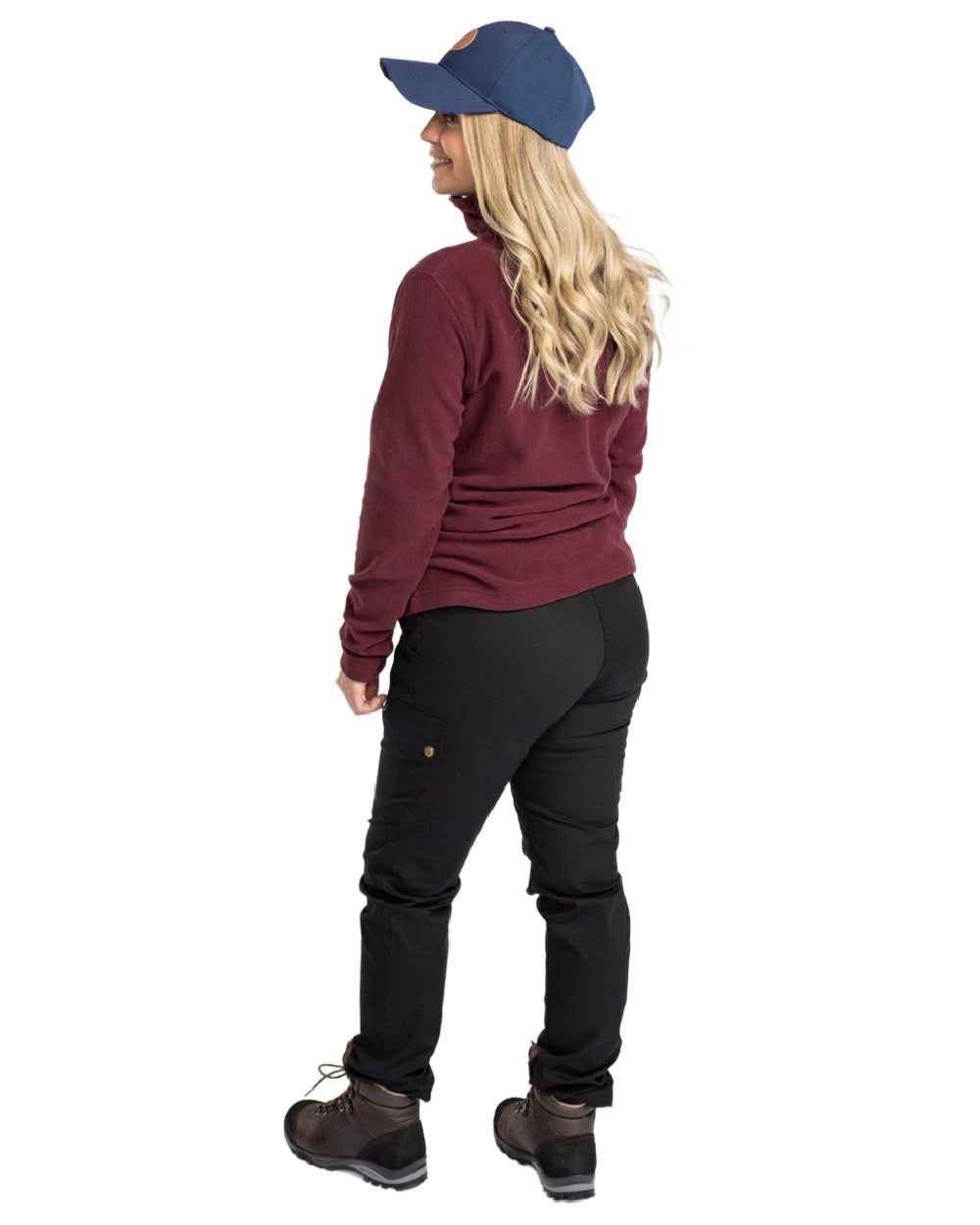 Earth Plum coloured Pinewood Womens Tiveden Fleece Sweater on white background 