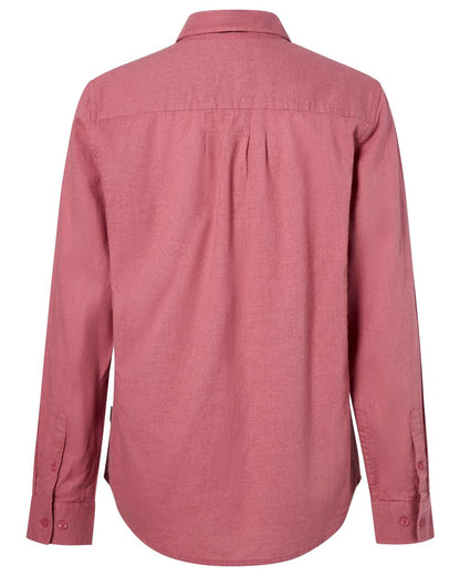 Dusty Pink coloured Pinewood Womens Varnamo InsectSafe Hemp Mix Long Sleeve Shirt on white background 