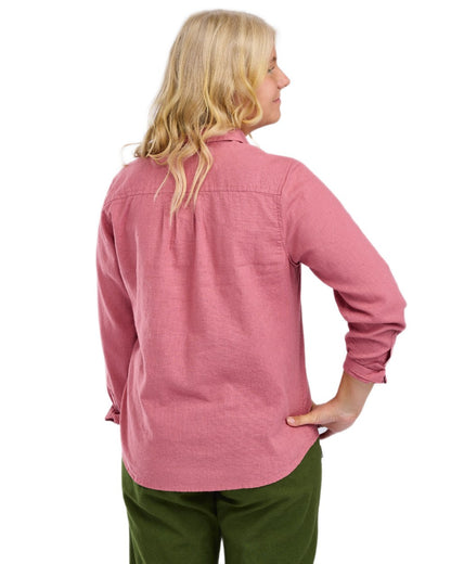 Dusty Pink coloured Pinewood Womens Varnamo InsectSafe Hemp Mix Long Sleeve Shirt on white background 