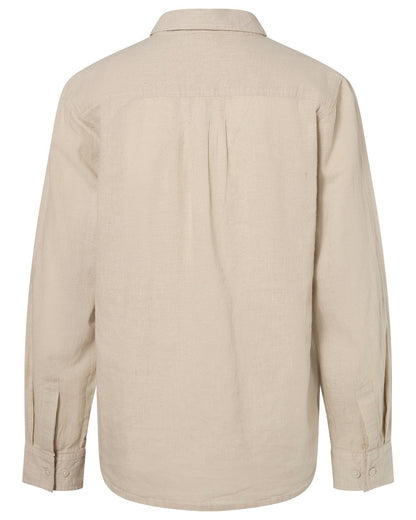 Linen Beige coloured Pinewood Womens Varnamo InsectSafe Hemp Mix Long Sleeve Shirt on white background 
