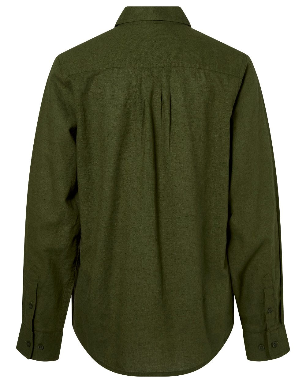 Pine Green coloured Pinewood Womens Varnamo InsectSafe Hemp Mix Long Sleeve Shirt on white background 