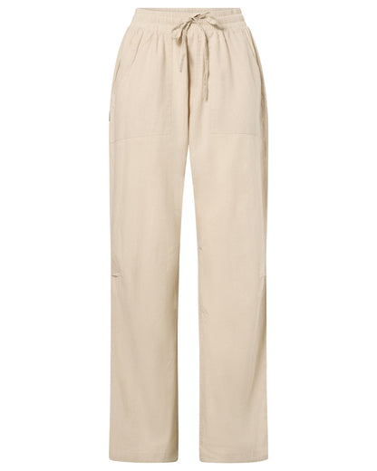 Linen Beige coloured Pinewood Womens Varnamo InsectSafe Hemp Mix Trousers on white background 