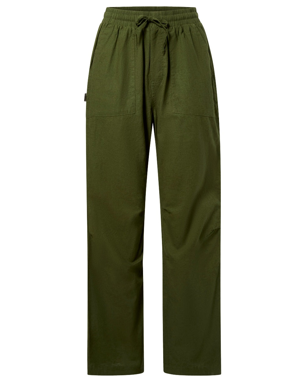 Pine Green coloured Pinewood Womens Varnamo InsectSafe Hemp Mix Trousers on white background 