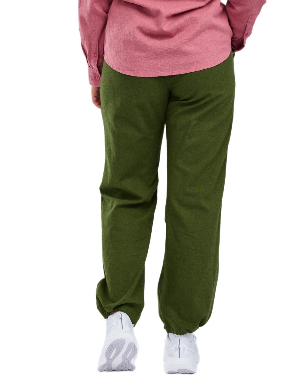 Pine Green coloured Pinewood Womens Varnamo InsectSafe Hemp Mix Trousers on white background 