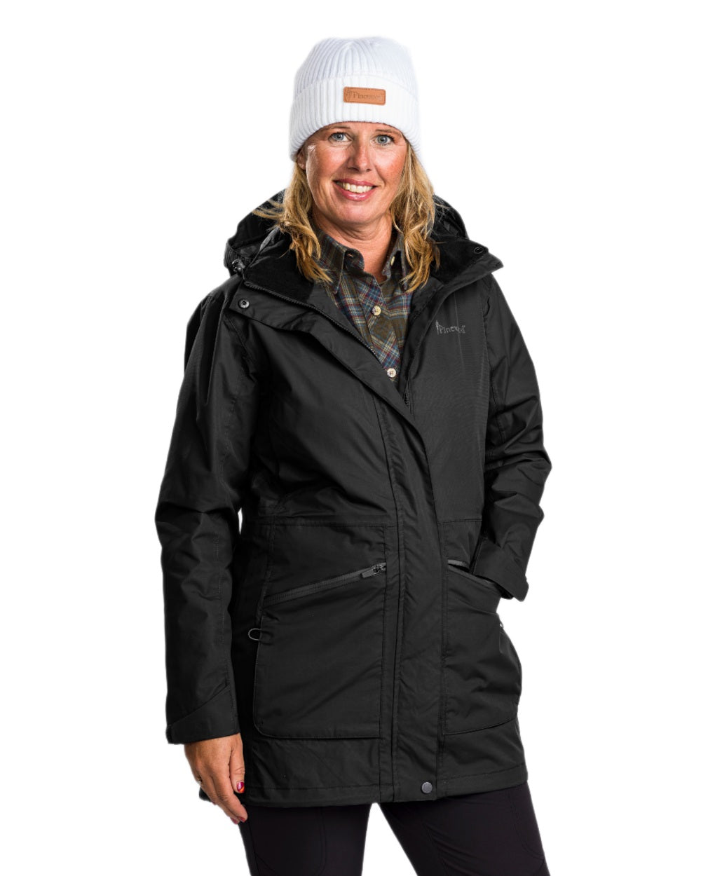 Black coloured Pinewood Womens Wilda Parka on white background 