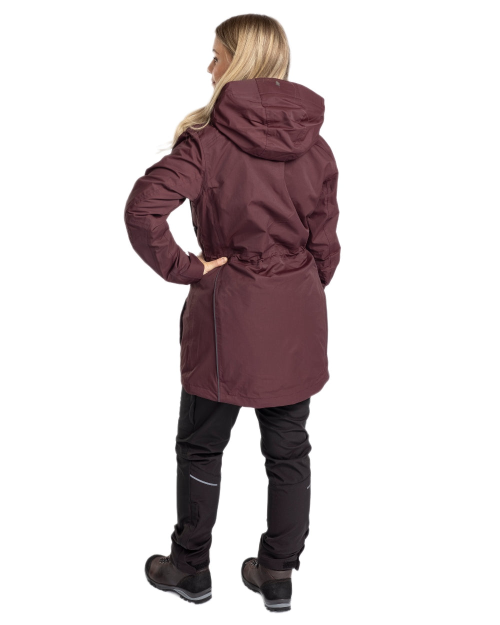 Earth Plum coloured Pinewood Womens Wilda Parka on white background 
