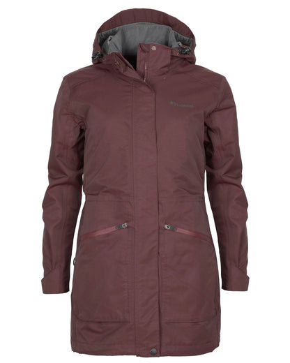 Earth Plum coloured Pinewood Womens Wilda Parka on white background 