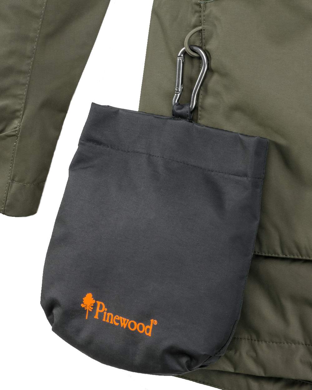 Moss Green coloured Pinewood Womens Wilda Parka on white background 