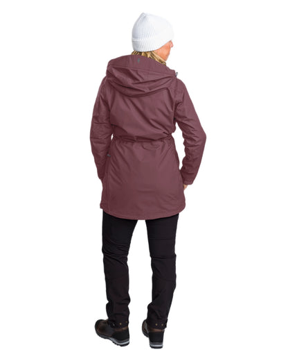 Plum coloured Pinewood Womens Wilda Parka on white background 