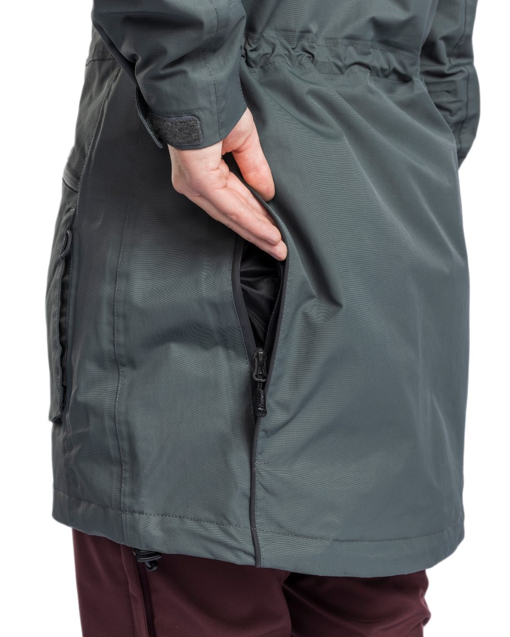 Urban Grey coloured Pinewood Womens Wilda Parka on white background 
