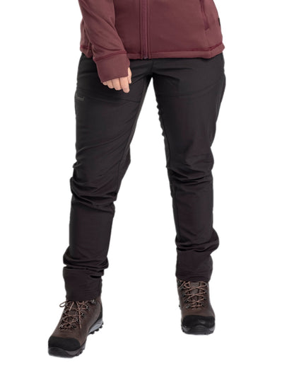 Black Coloured Pinewood Womens Wilda Stretch Shell Trousers on white background 