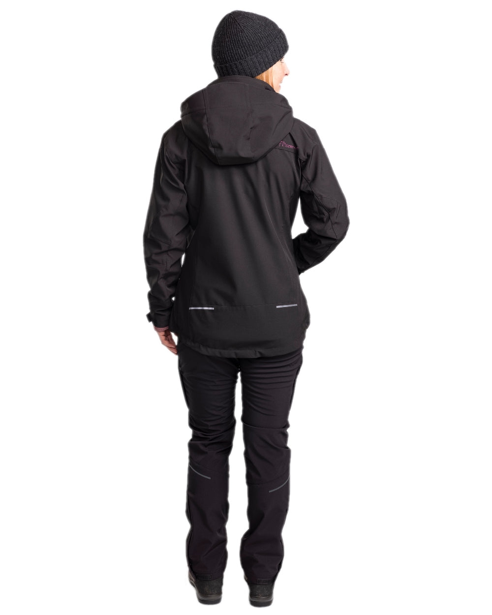 Black Coloured Pinewood Womens Wilda Stretch Shell Trousers on white background 