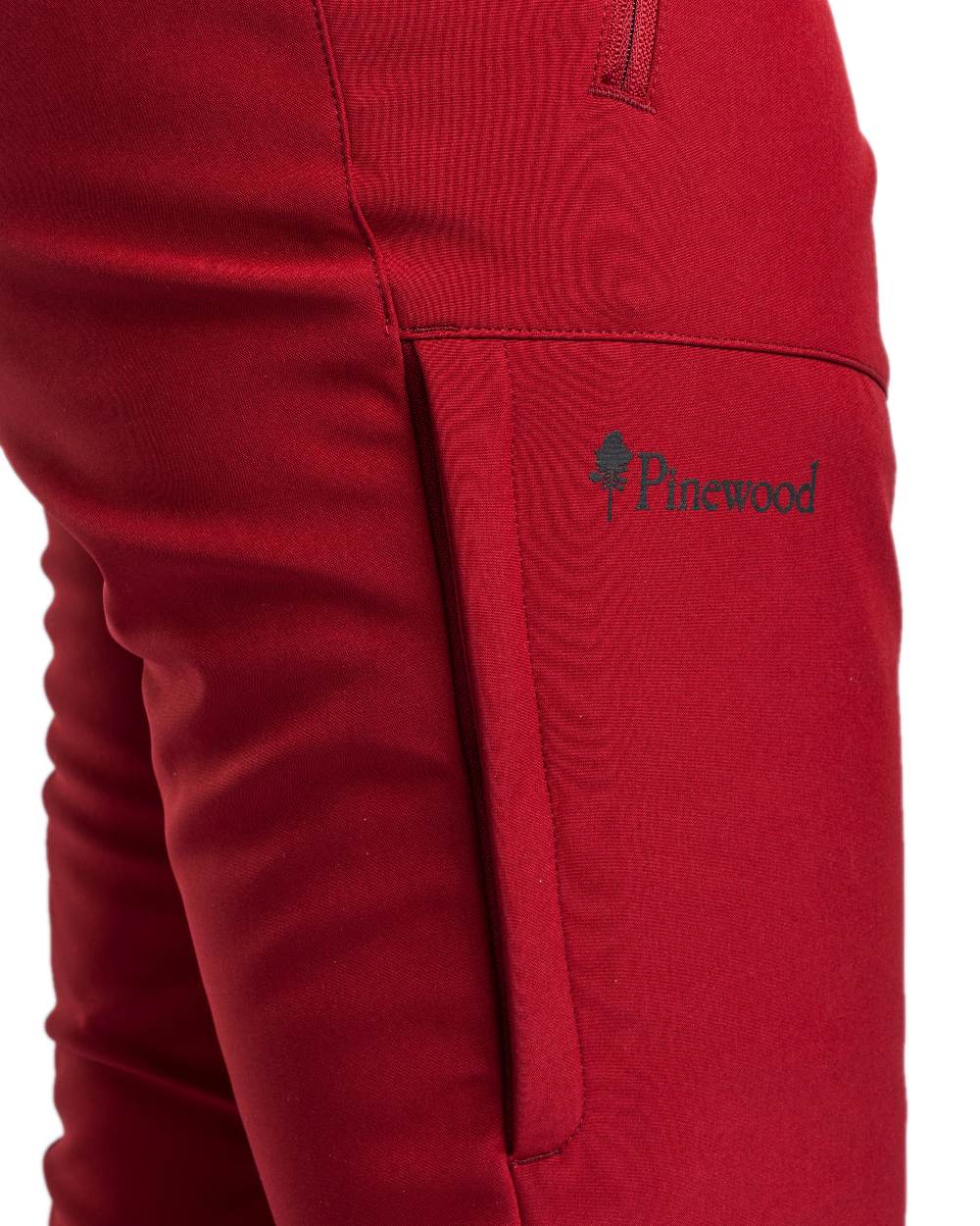 Dark Tomato Coloured Pinewood Womens Wilda Stretch Shell Trousers on white background 