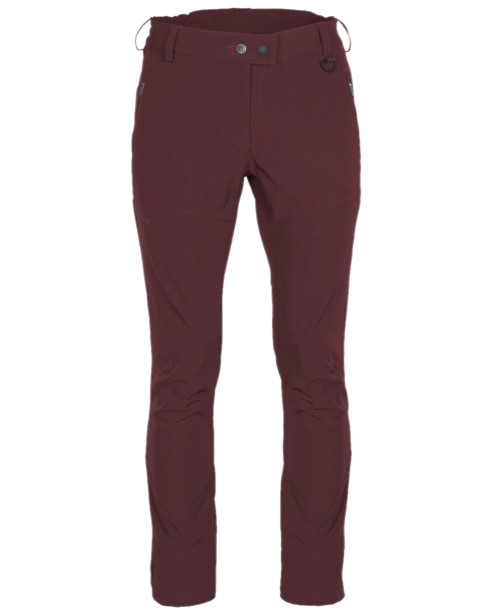 Earth Plum Coloured Pinewood Womens Wilda Stretch Shell Trousers on white background 