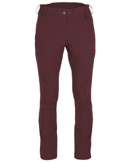 Earth Plum Coloured Pinewood Womens Wilda Stretch Shell Trousers on white background 