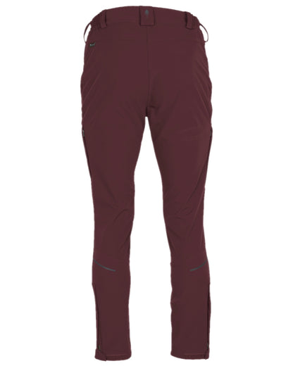 Earth Plum Coloured Pinewood Womens Wilda Stretch Shell Trousers on white background 