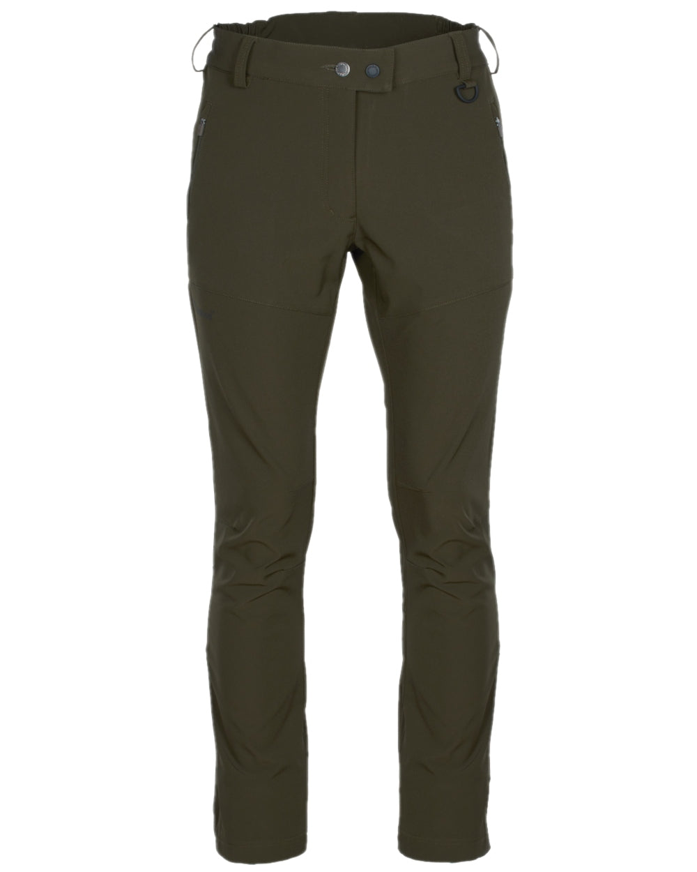 Moss Green Coloured Pinewood Womens Wilda Stretch Shell Trousers on white background 