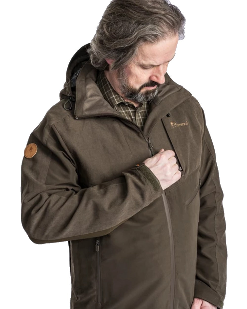 Pinewood Furudal Caribou Hunt Extreme Jacket in Suede Brown/Dark Olive