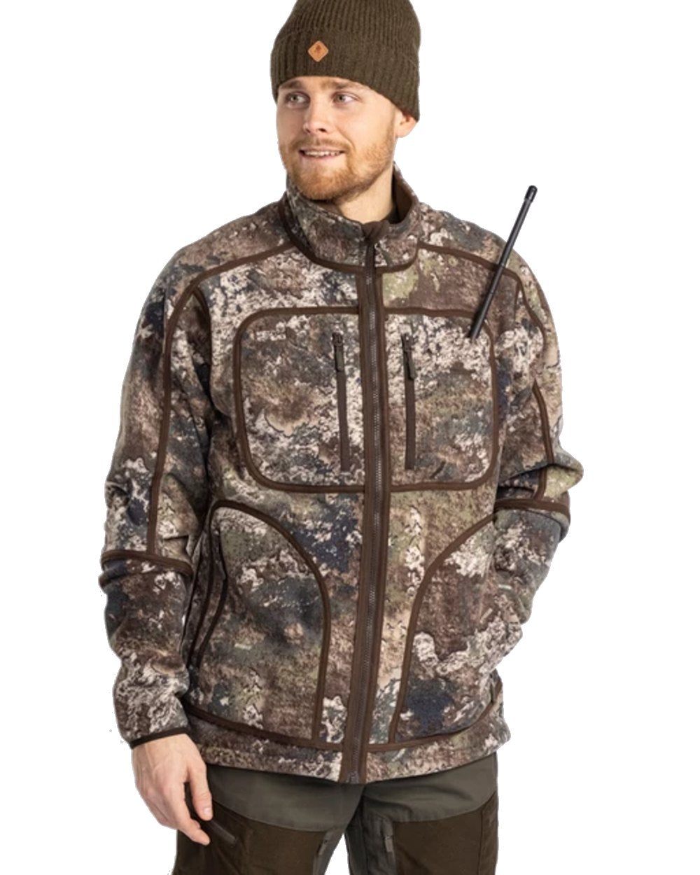 Pinewood Furudal Reversible Camou Fleece Jacket in Hunting Brown/Strata 