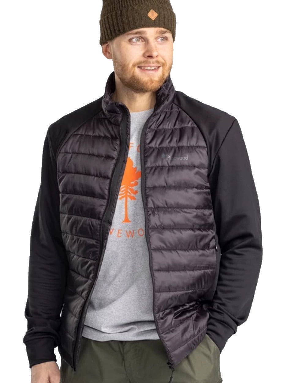 Pinewood Mens Finnveden Hybrid Power Fleece Jacket in Black 