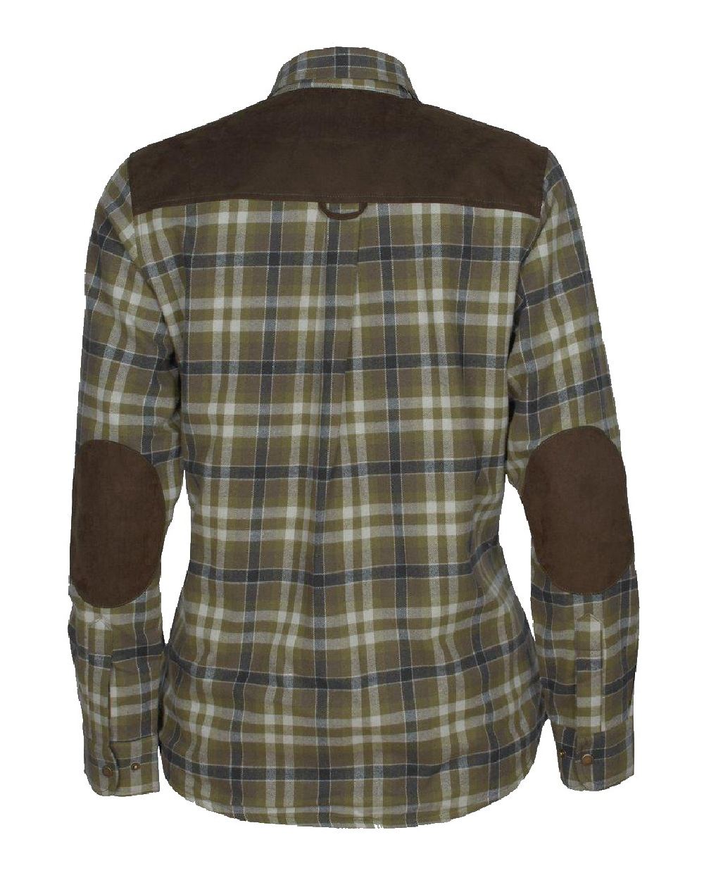 Pinewood Womens Douglas Shirt in Hunting Olive/Light Khaki 