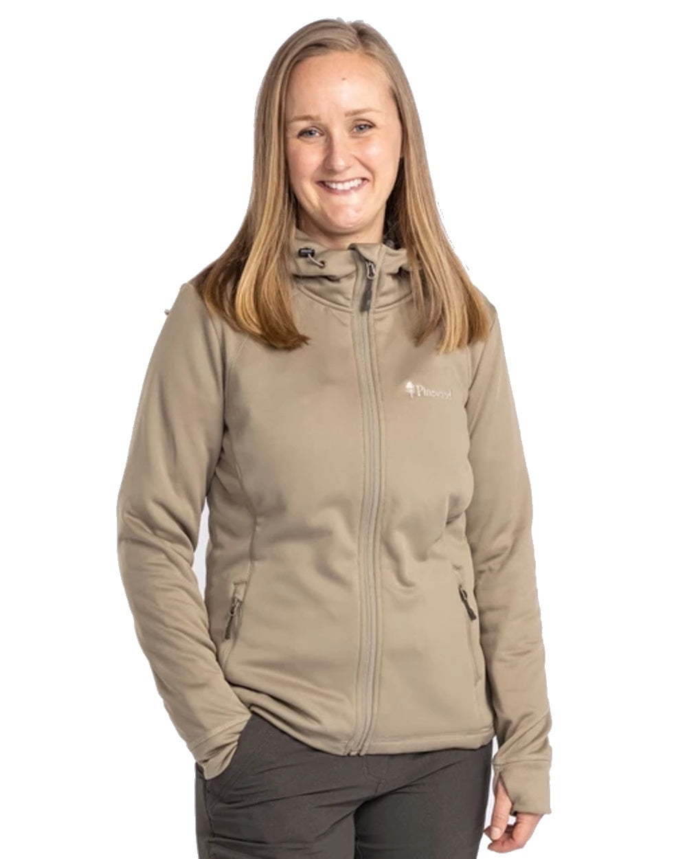 Pinewood Womens Finnveden Hoodie in Mid Khaki 