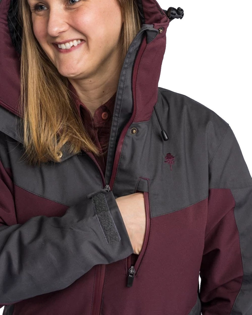 Pinewood Womens Finnveden Hybrid Extreme Jacket in Earth Plum/Dark Anthracite