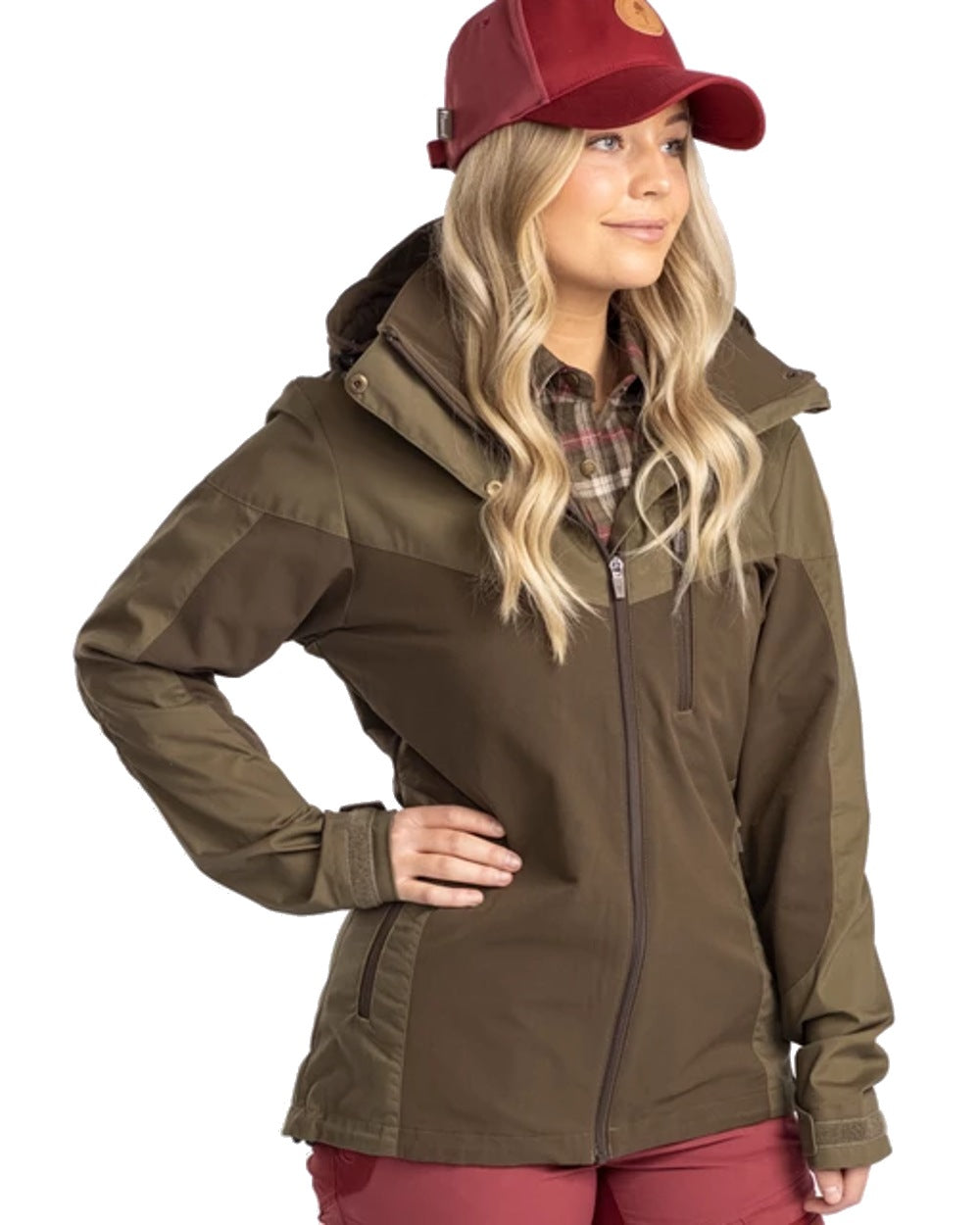 Pinewood Womens Finnveden Hybrid Jacket in Dark Olive/Hunting Olive