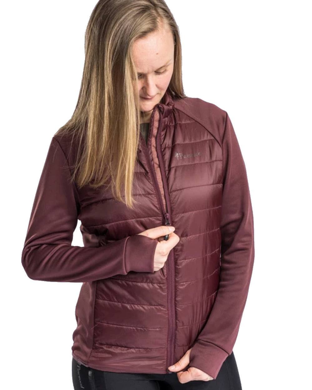 Pinewood Womens Finnveden Hybrid Power Fleece Jacket in Earth Plum 