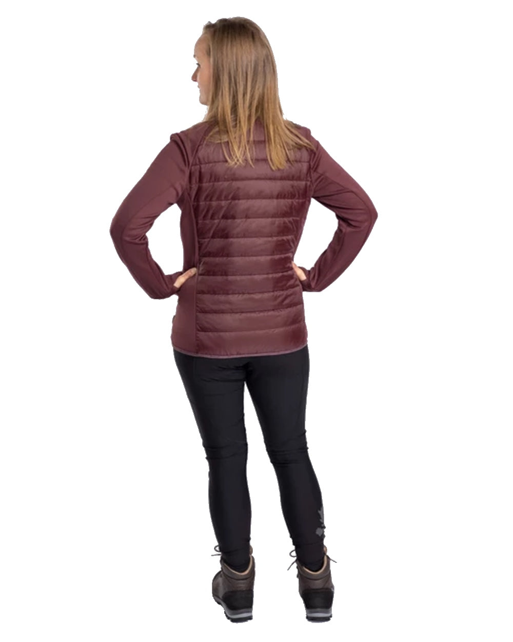 Pinewood Womens Finnveden Hybrid Power Fleece Jacket in Earth Plum 