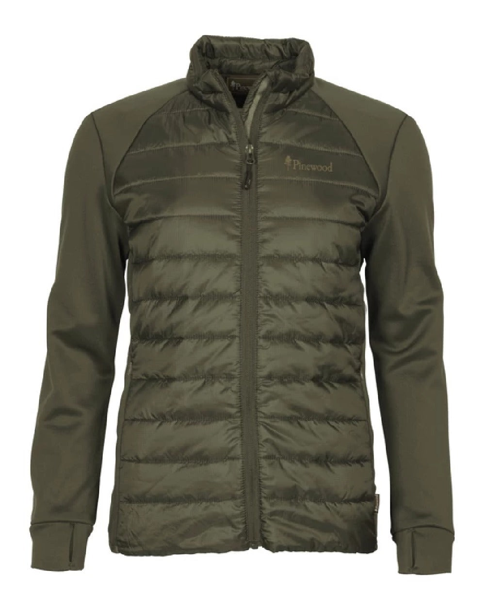 Pinewood Womens Finnveden Hybrid Power Fleece Jacket in Olive 