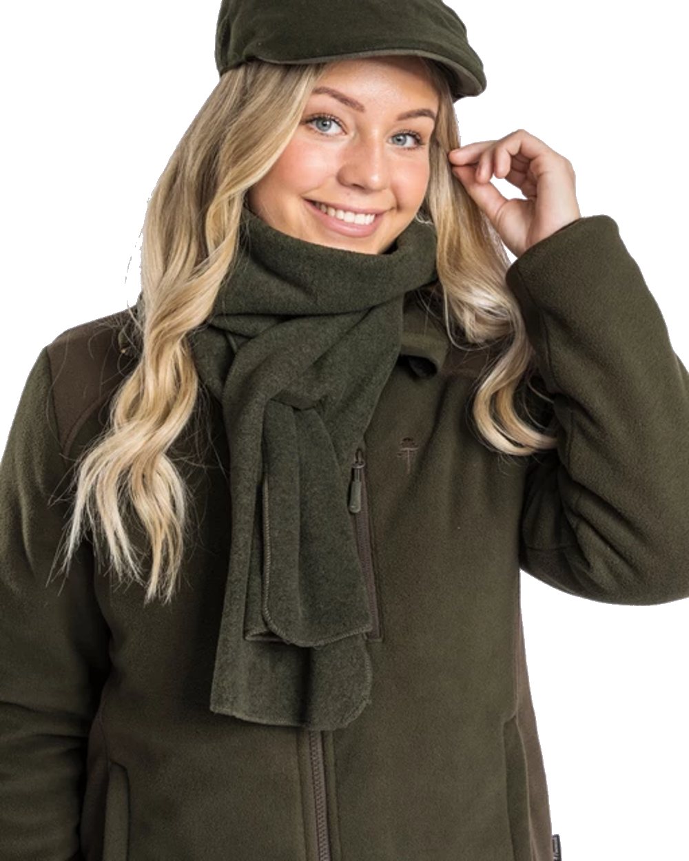 Pinewood Womens Harriette Padded Fleece Jacket in Green/Suede Brown