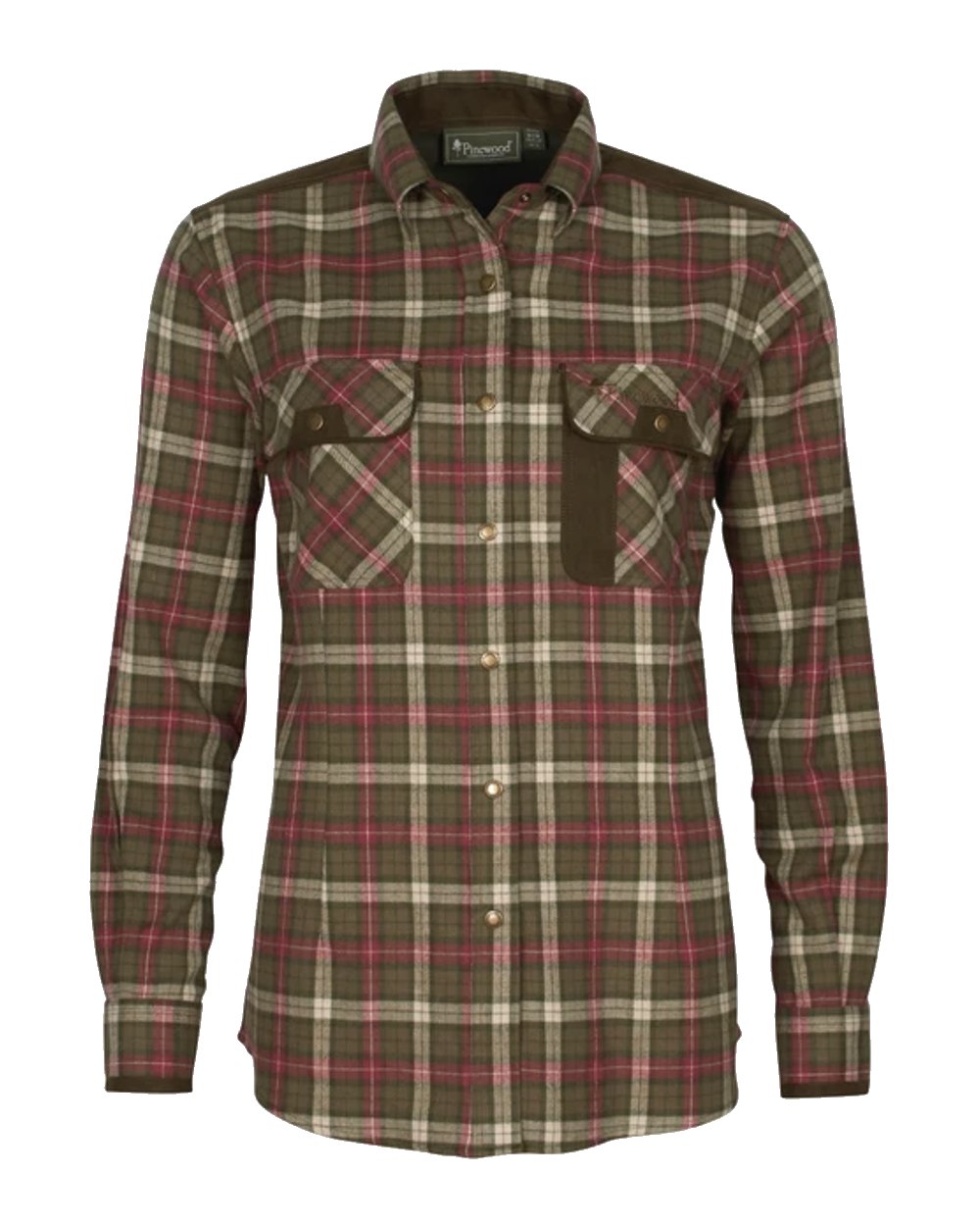 Pinewood Womens Prestwick Exclusive Shirt in Hunting Olive/Plum 
