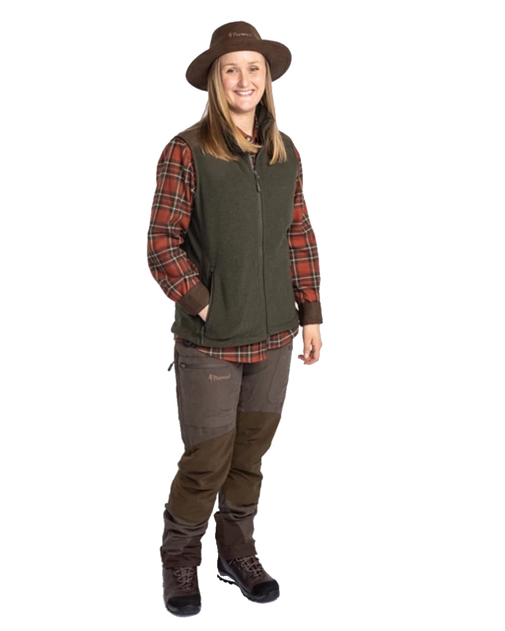 Pinewood Womens Småland Forest Fleece Vest in Hunting Green 