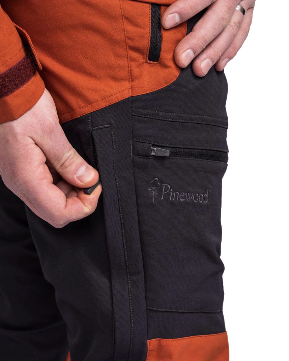 Dark Anthracite Terraco coloured Pinewood Mens Finnveden Hybrid Trousers on white background 