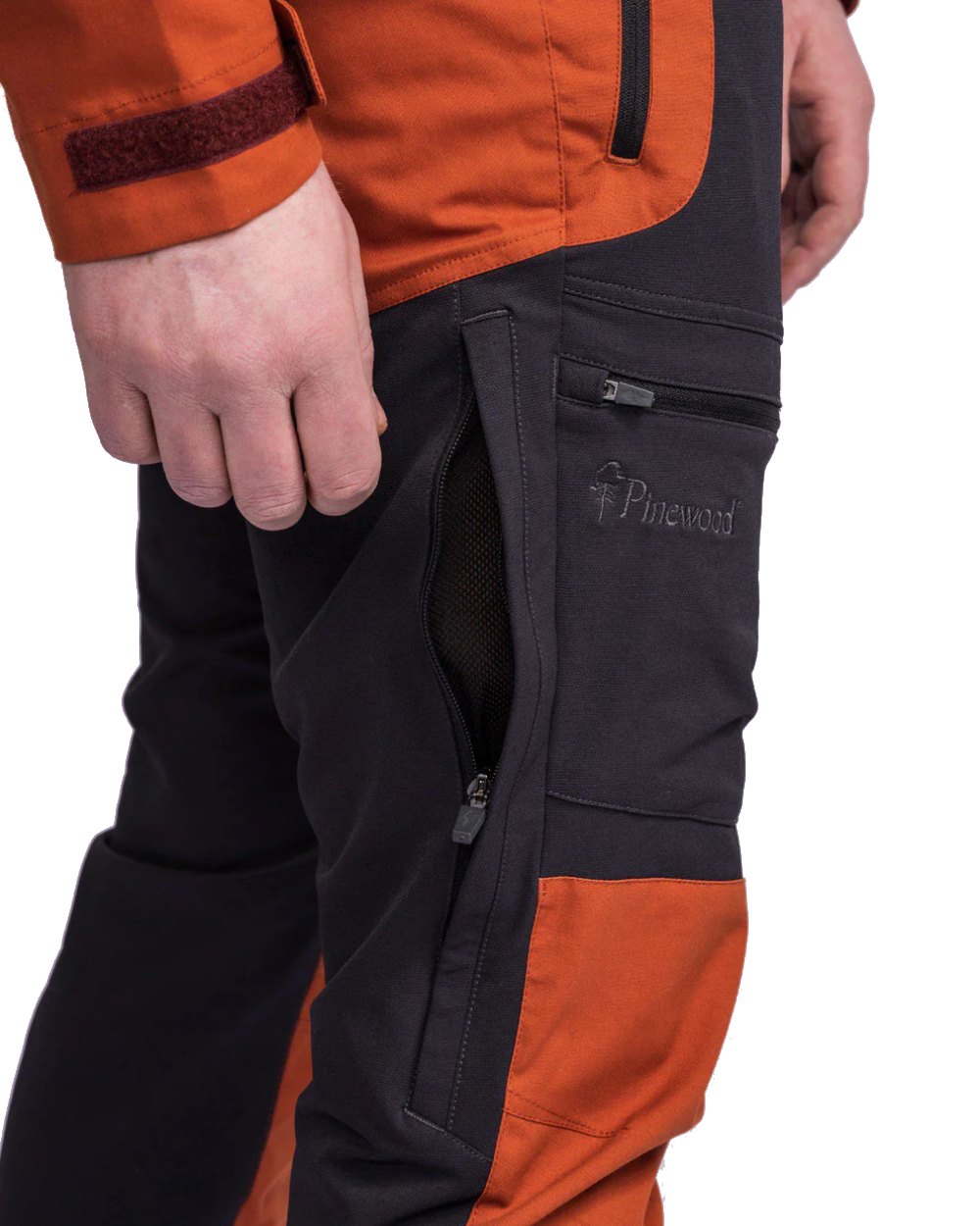 Dark Anthracite Terraco coloured Pinewood Mens Finnveden Hybrid Trousers on white background 