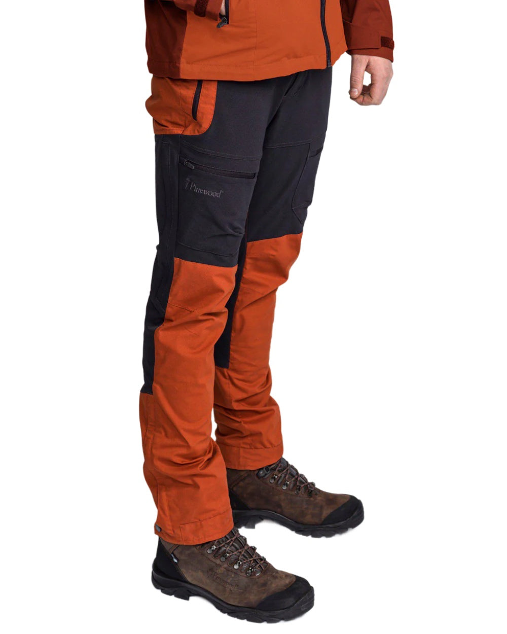 Dark Anthracite Terraco coloured Pinewood Mens Finnveden Hybrid Trousers on white background 