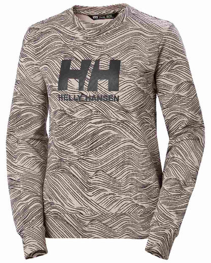 Pink Cloud Wave coloured Helly Hansen Womens Logo Crew Sweat Graphic 2 on white background 