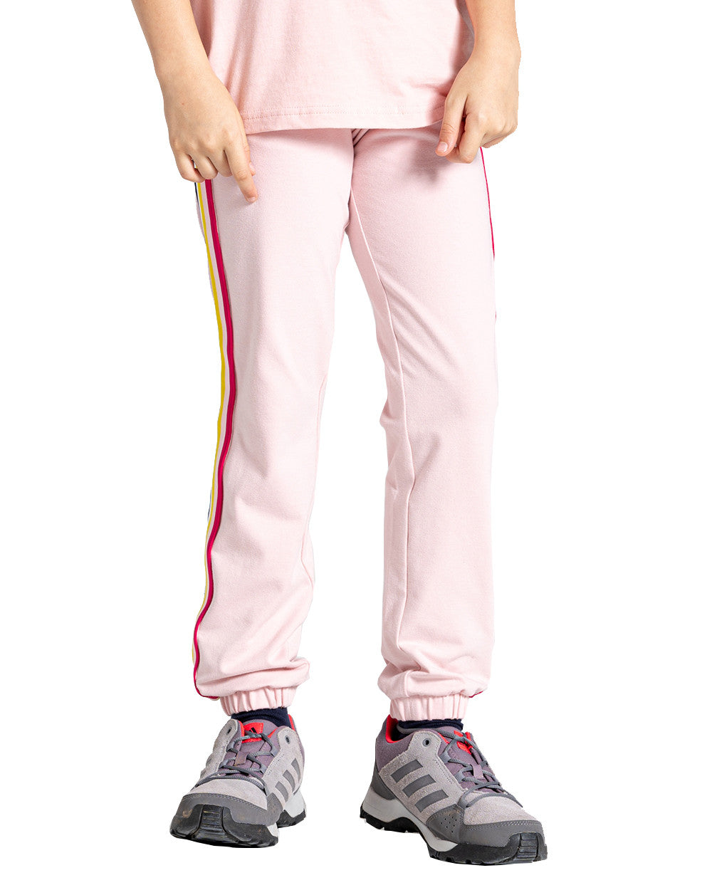 Pink Clay Coloured Craghoppers Childrens NosiLife Brodie Trousers On A White Background 