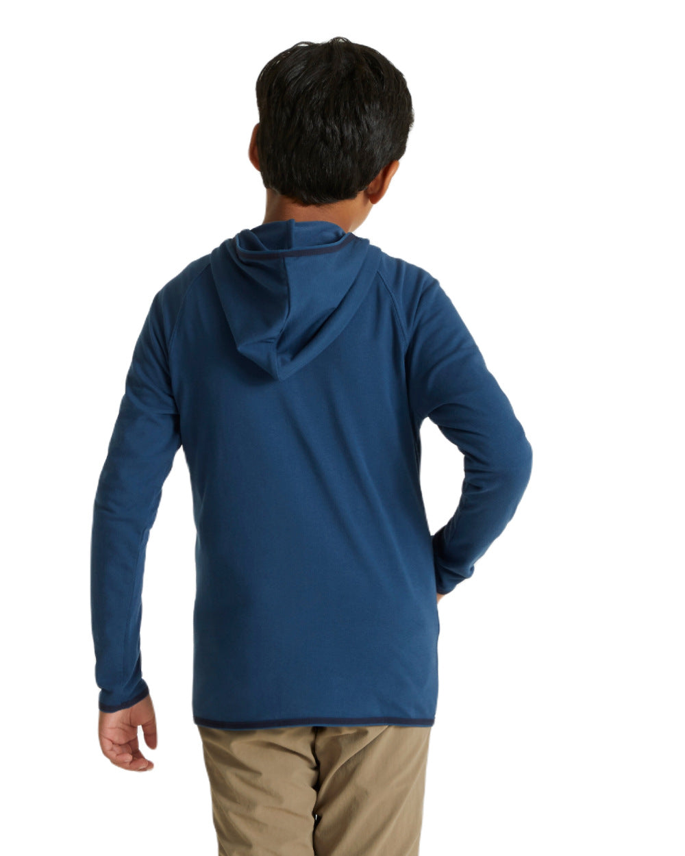 Poseidon Blue Coloured Craghoppers Childrens NosiLife Symmons Hooded Jacket On A White Background 