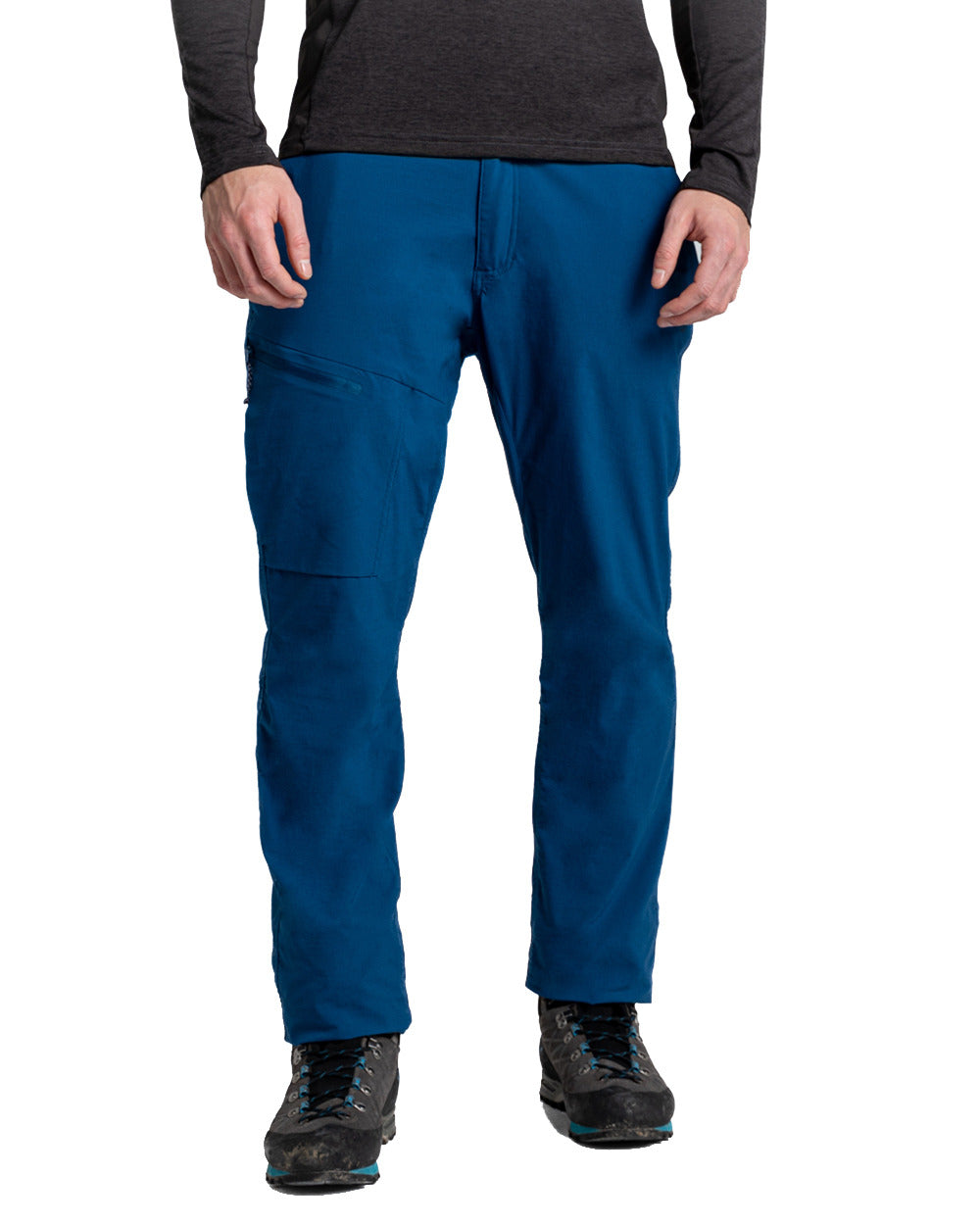 Poseidon Blue Coloured Craghoppers Mens NosiLife Pro Active Trousers On A White Background 