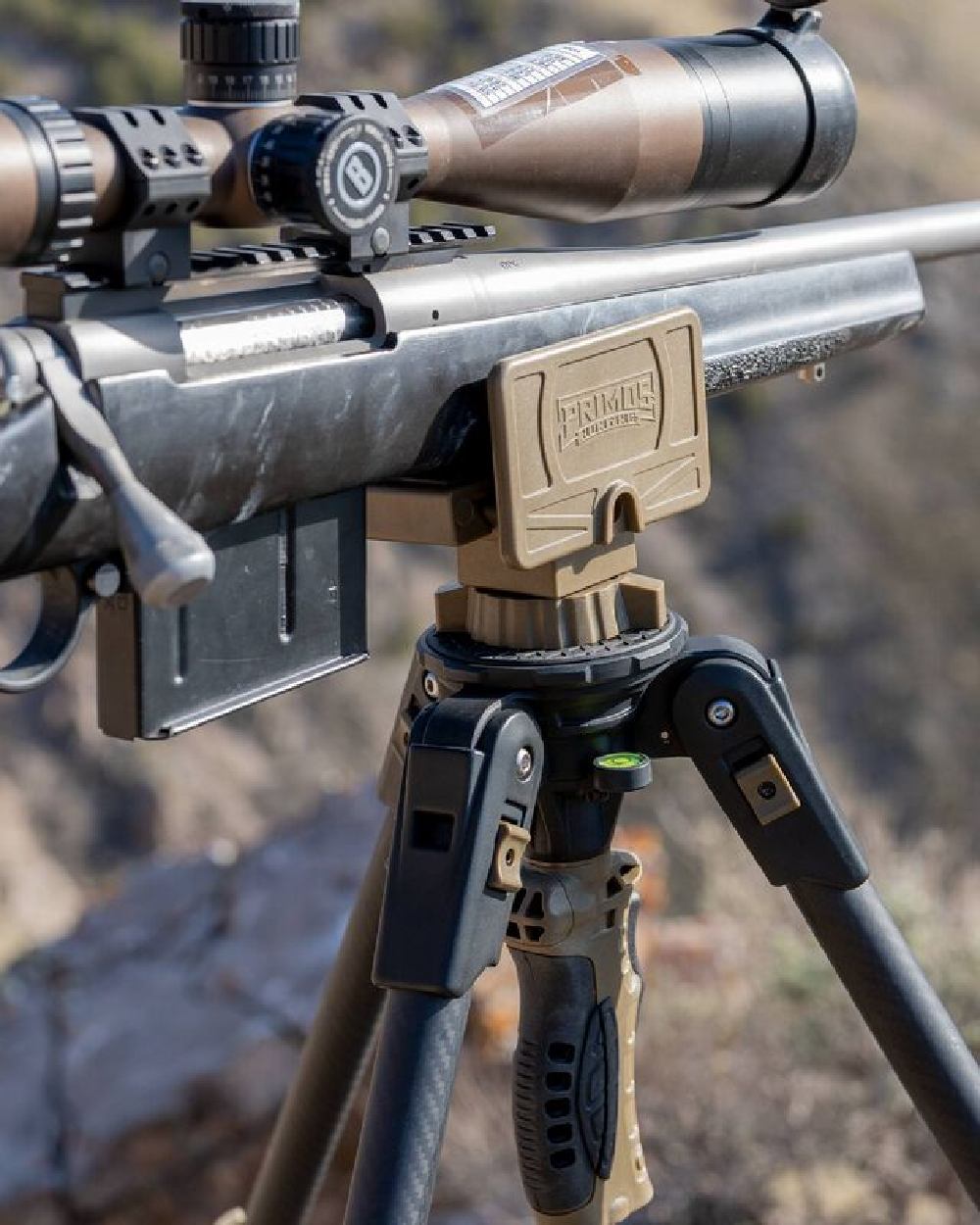 Primos 65900M Apex Carbon Fiber Trigger Stick On Outdoor Background