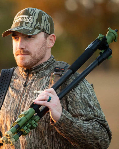 Primos Edge Carbon Fiber Tripod Shooting Stick On Outdoor Background