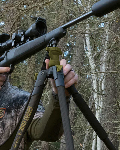 Primos Edge Carbon Fiber Tripod Shooting Stick On Outdoor Background