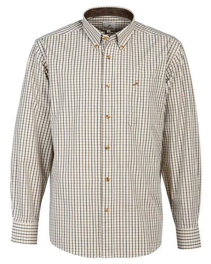 Beige Brown coloured ProHunt Thoury Long Sleeve Shirt on white background 