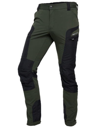 Olive Anthracite Coloured Puma Workwear Mens Pro One Premium Outdoor Work Trousers on white background 