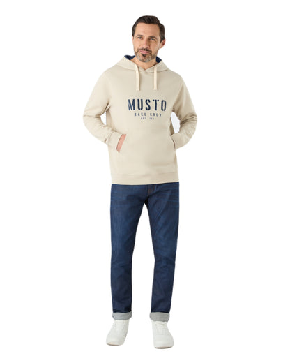 Pumice Coloured Musto Mens Classic Hoodie On A White Background 