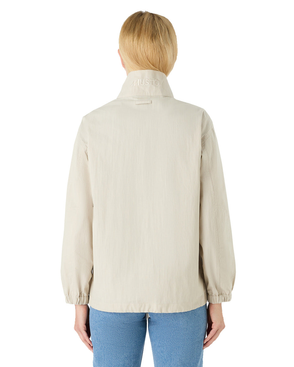 Pumice Coloured Musto Womens Falmouth Anorak Jacket On A White Background 