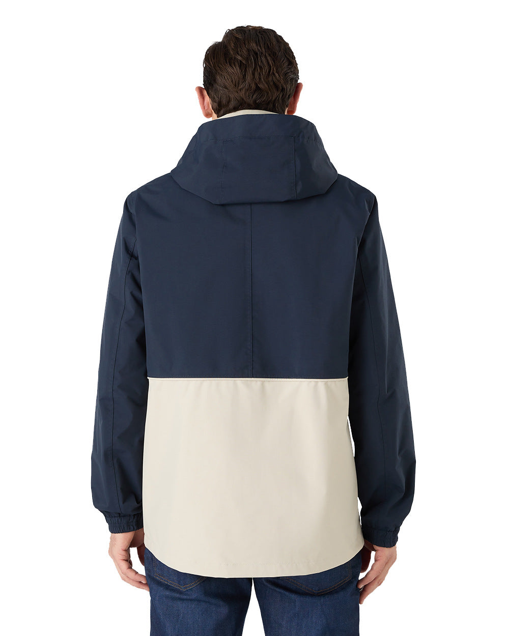 Pumice/Navy Coloured Musto Mens Classic Shore Waterproof Jacket On A White Background 